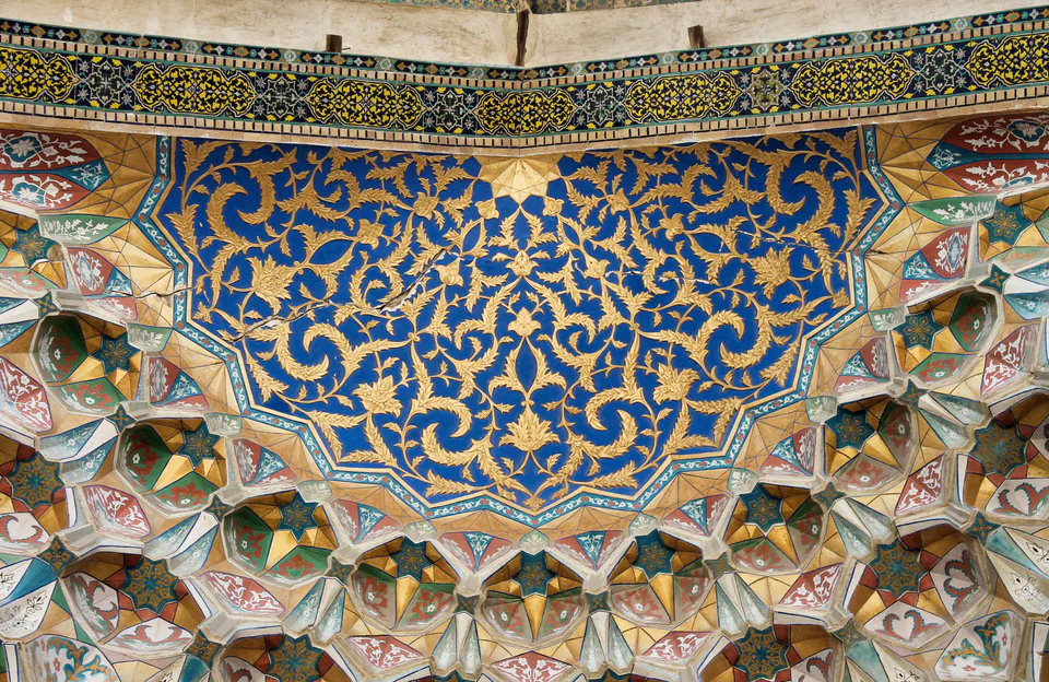 Baland Mosque ceiling pattern. Bukhara, Uzbekistan.