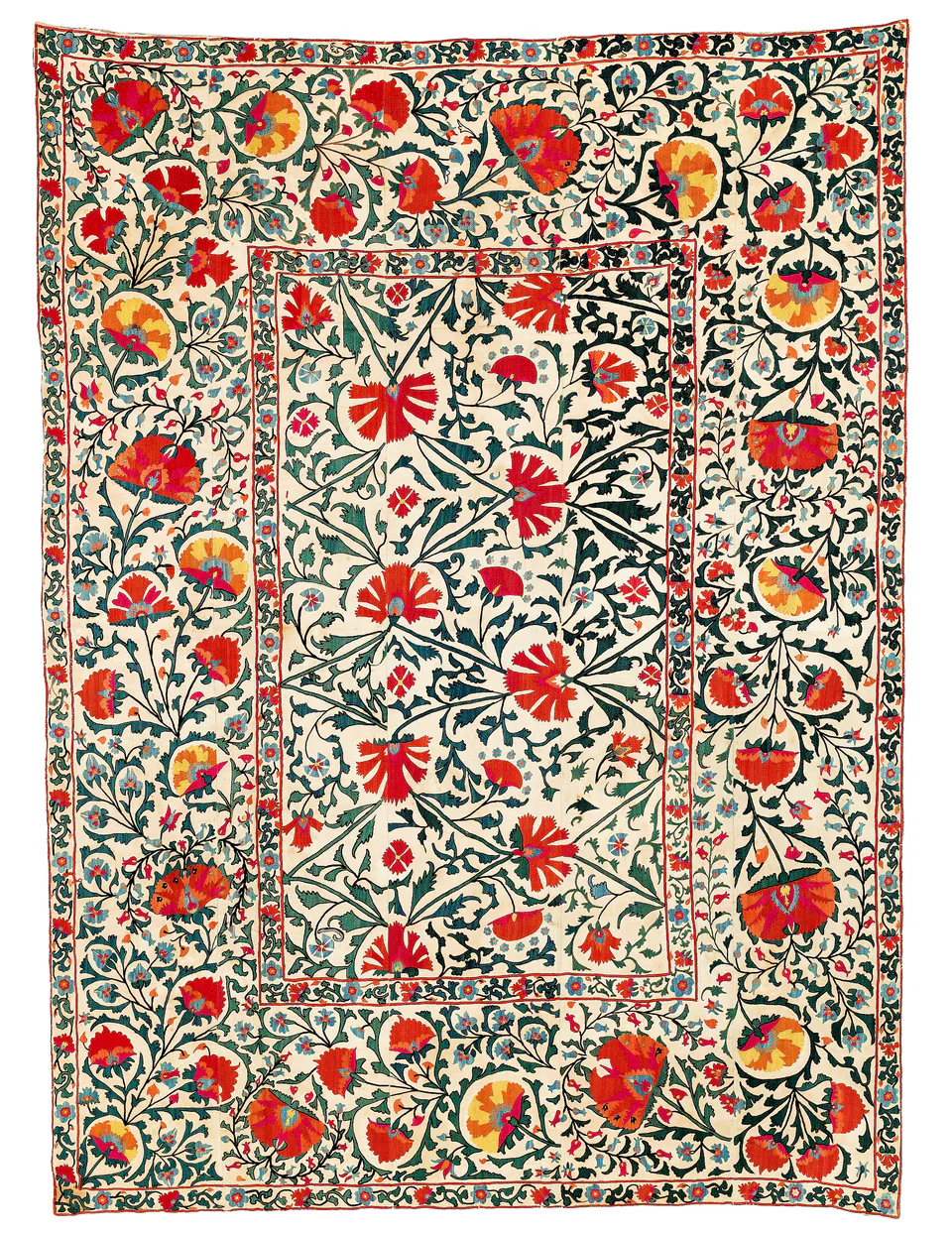 Collection VOK: Suzani 27 Suzanis played a central role in the lives of the people of Uzbekistan. Pervading all classes and ethnic groups, they are an art form produced by the entire population. Bride