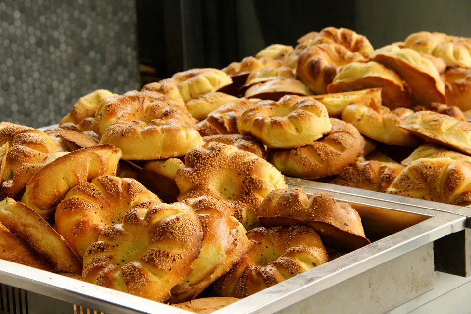 Tandyr-non - traditional Uzbek bread cooked in a tandoor