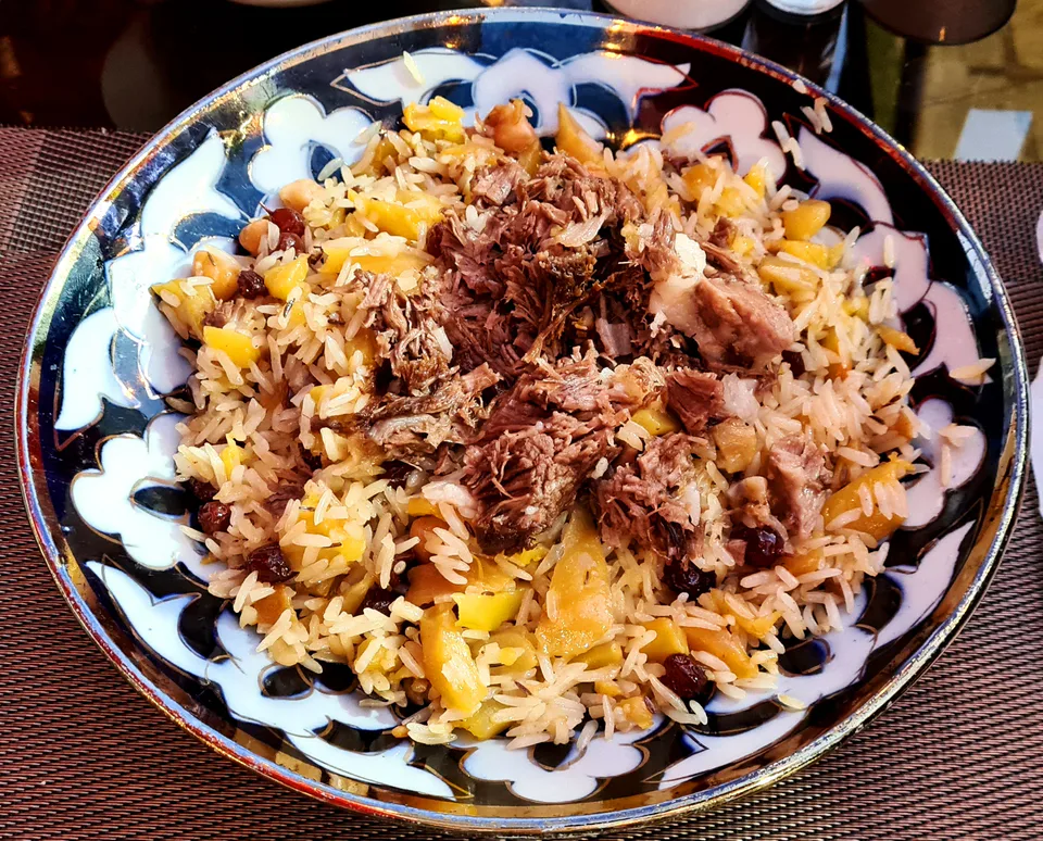 plov / pilaf, a traditional Uzbek and Central Asian dish served in Tashkent