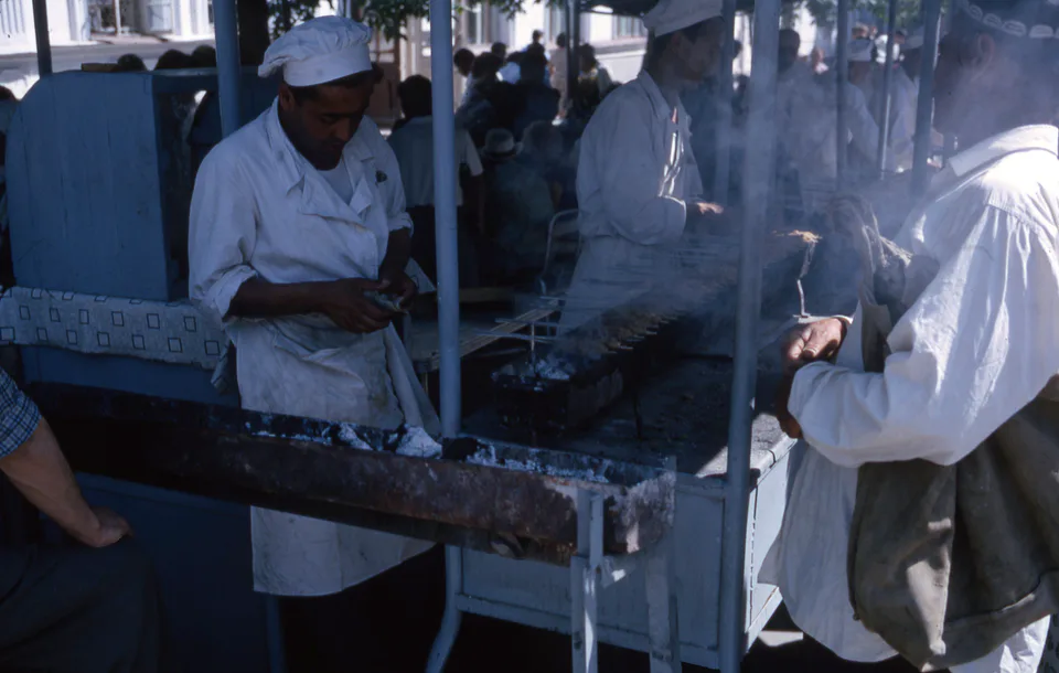 These photos were taken by Thomas T. Hammond during his trip to Central Asia in the Soviet Union. The photos are unlabeled, so the exact locations and people are unknown. This specific image features 