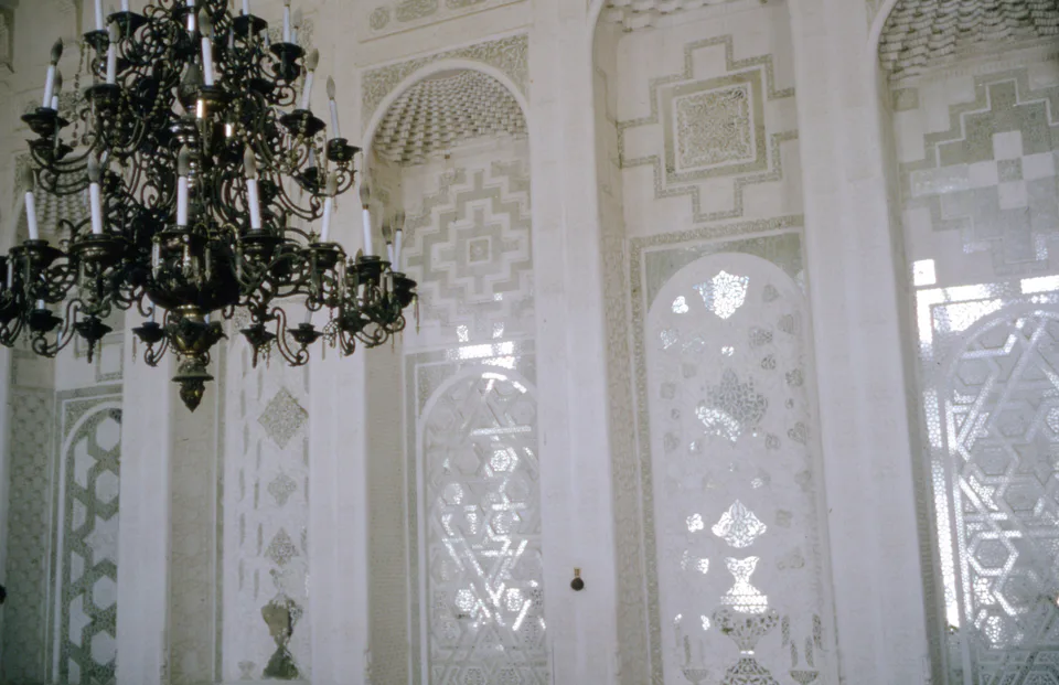 These photos were taken by Thomas T. Hammond during his trip to the Soviet Union. The photos are unlabeled, so the specific locations and people are unknown. This specific image features an intricate 