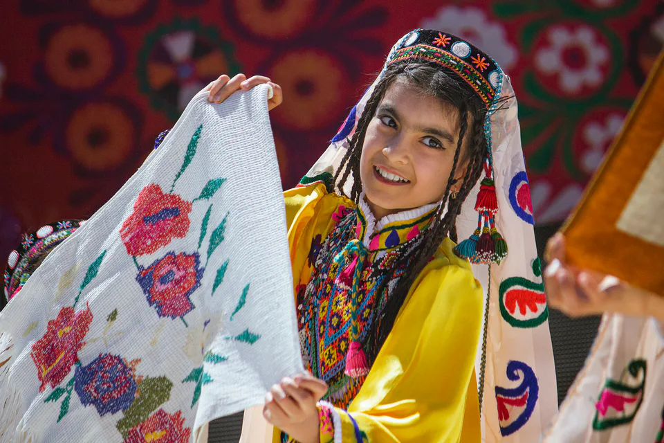 Dancing girl in traditional costume