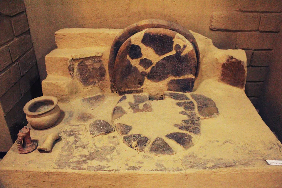 Altar of fire worshipers from 2nd and 3rd centuries in Afrasiab, Uzbekistan.