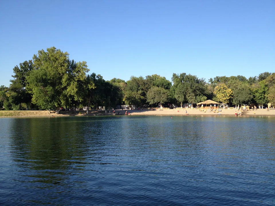 Water reservoir in National park of Uzbekistan (former Komsomol lake)