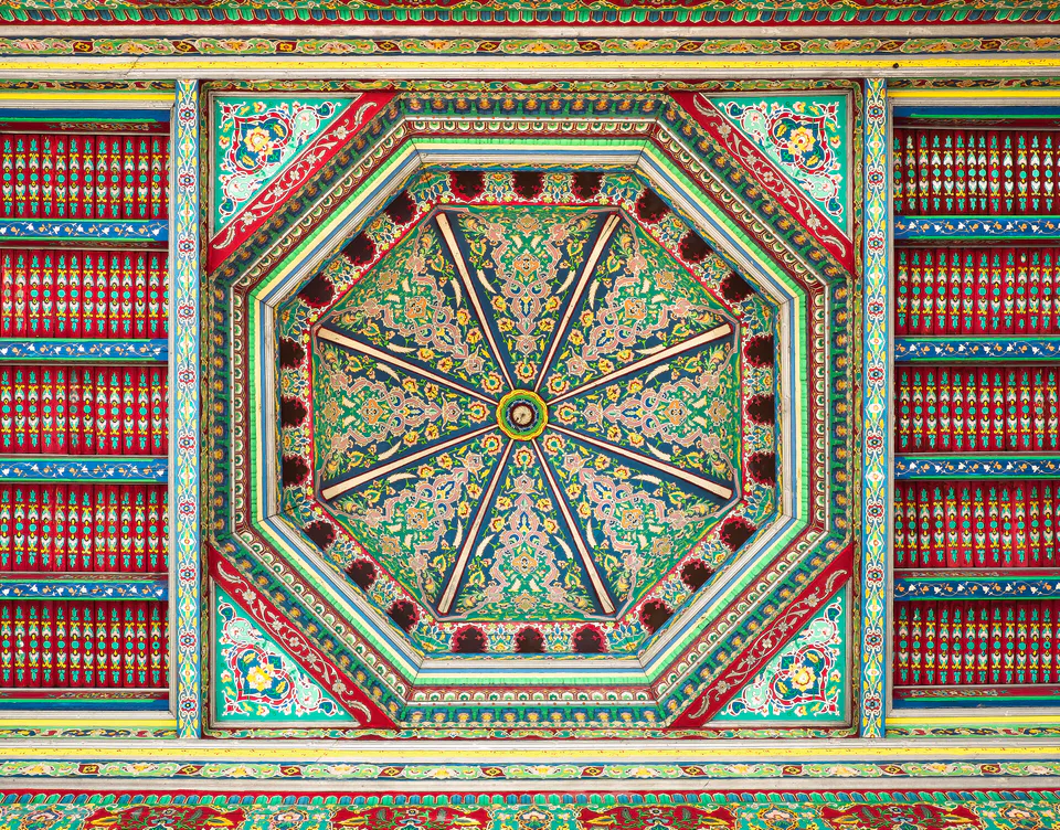 Wood carving on Andijan Jame Mosque Complex