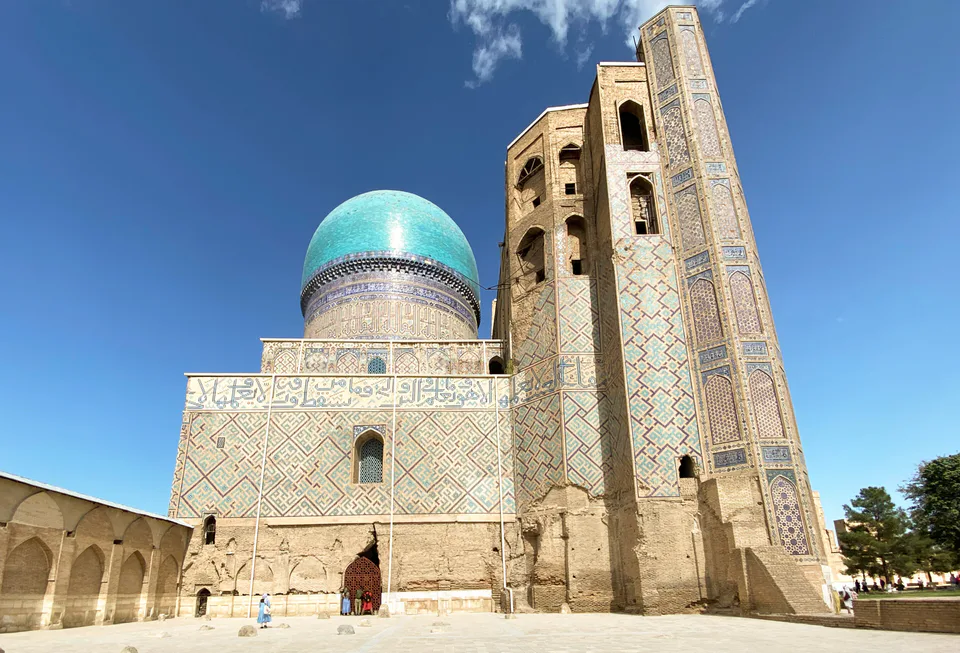 Western iwan of Bibi-Khanym Mosque, Samarkand, Uzbekistan