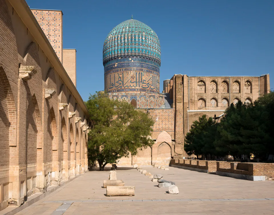 Bibi-Khanym Mosque interior, Samarkand, Uzbekistan