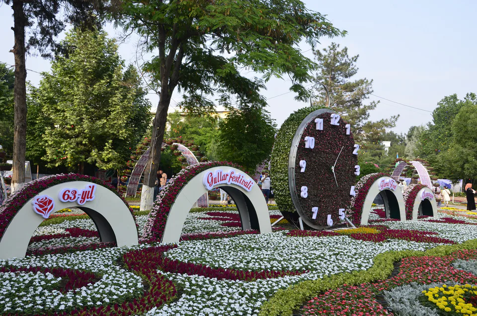 Namangan 63rd International Flower Festival scenery.