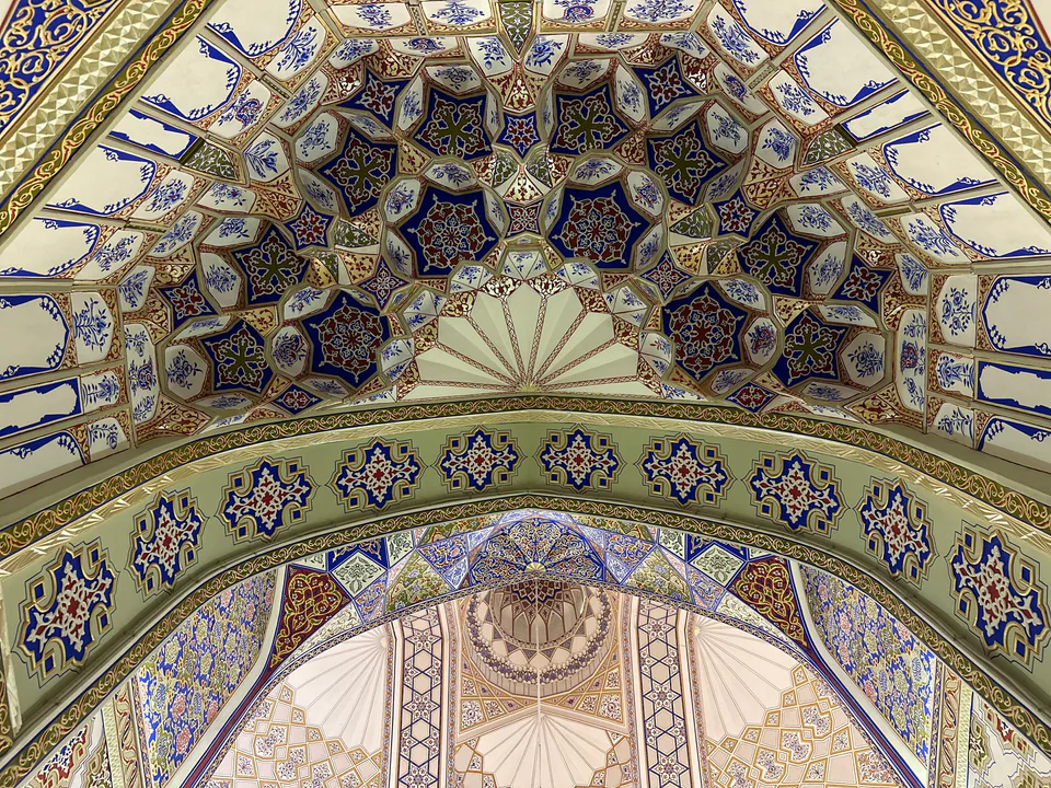 Ceiling of Chor-Bakr mosque, Bukhara region, Uzbekistan