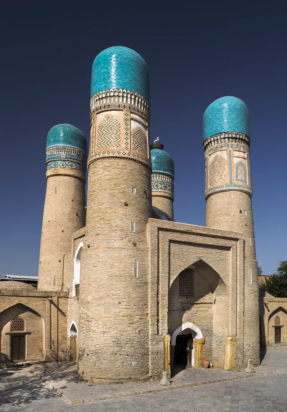 Chor Minor mosque, Bukhara, Uzbekistan. Аlternatively known as the Madrasah of Khalif Niyaz-kul.