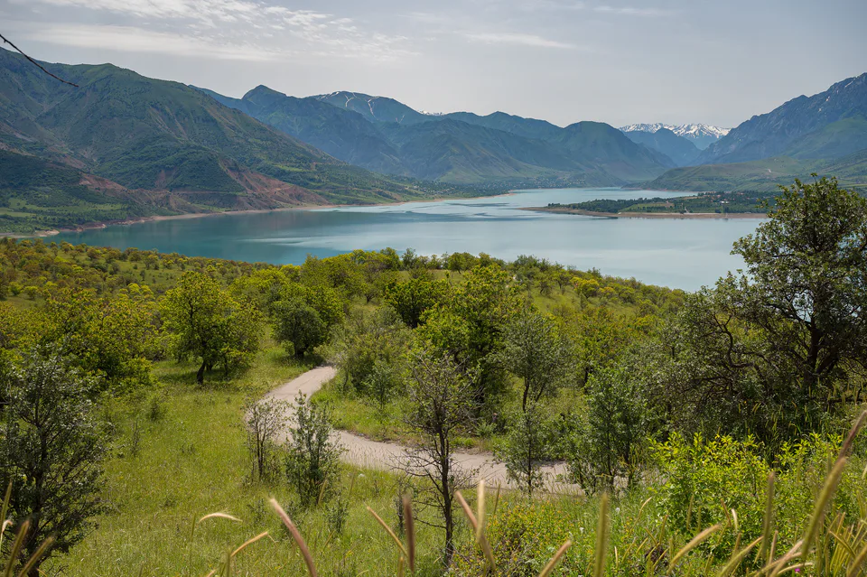 Charvak Reservoir in Ugom Chatkal National Park, Uzbekistan