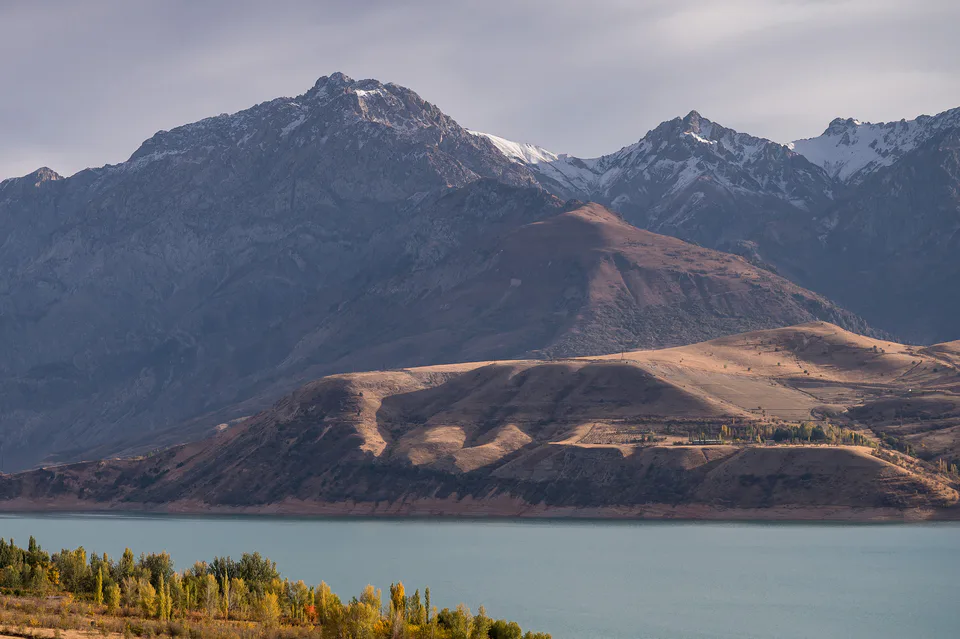 Charvak Reservoir in Ugom Chatkal National Park, Uzbekistan