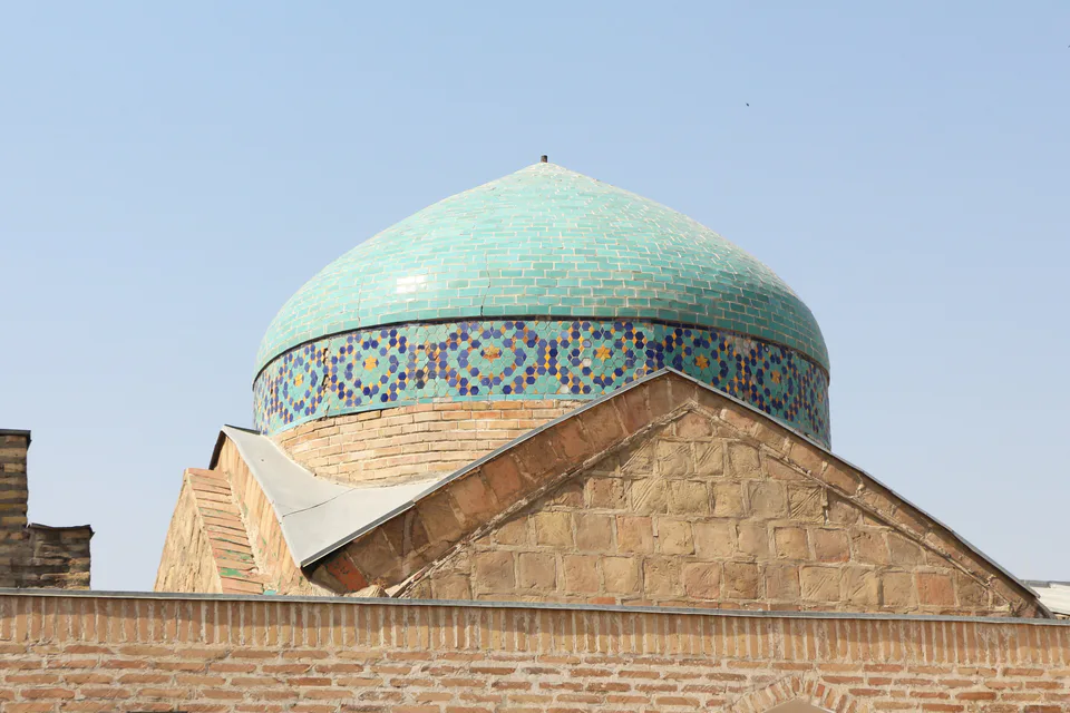 Dome of Dakhma-i-Chakhan Mausoleum in Kokand, Uzbekistan