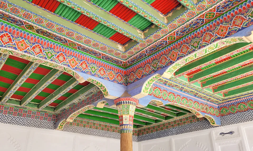 Ceiling in Dakhma-i-Chakhan Mausoleum in Kokand, Uzbekistan