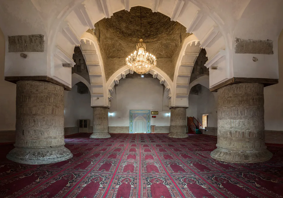 Interior of Deggaron mosque in Karmana, Navoiy Region, Uzbekistan