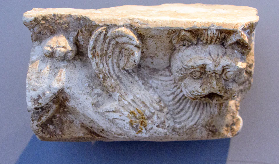 Old Termez 2nd-3rd cent CE Griphon Architectural Element Limestone Archaeological Museum, Termez