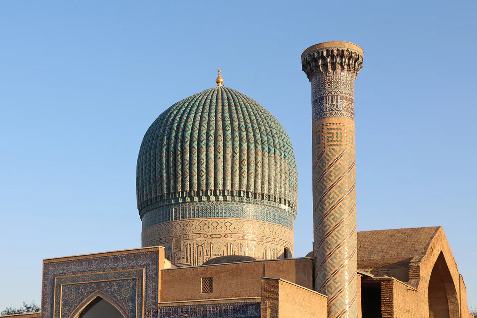 Dome and minaret of Gur-e Amir, Samarkand