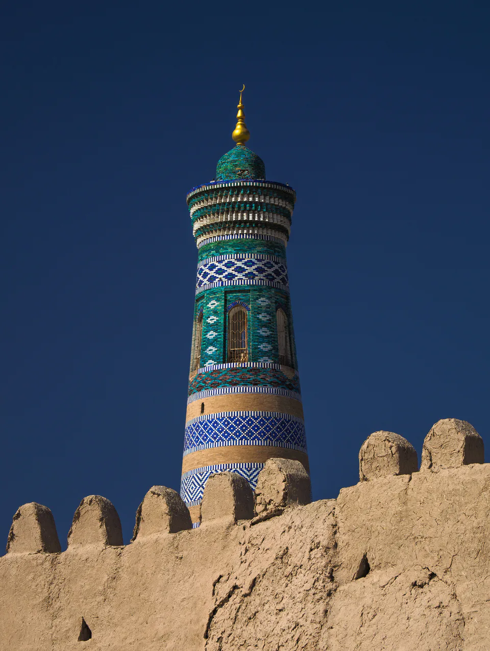Islam Hoja Minaret outside the Khiva walls, Itchan-Kala, Khiva, Uzbekistan