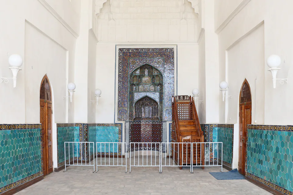 Mihrab and minbar of Kalan Mosque, Bukhara, Uzbekistan