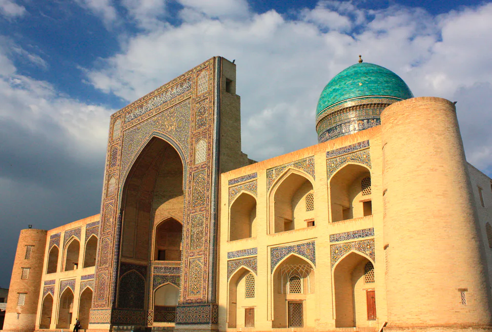 A view of the Mir-i-Arab Madrassa in Bukhara, Uzbekistan,