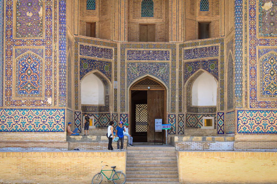 Entrance part of Mir-i-Arab madrasa, Bukhara, Uzbekistan