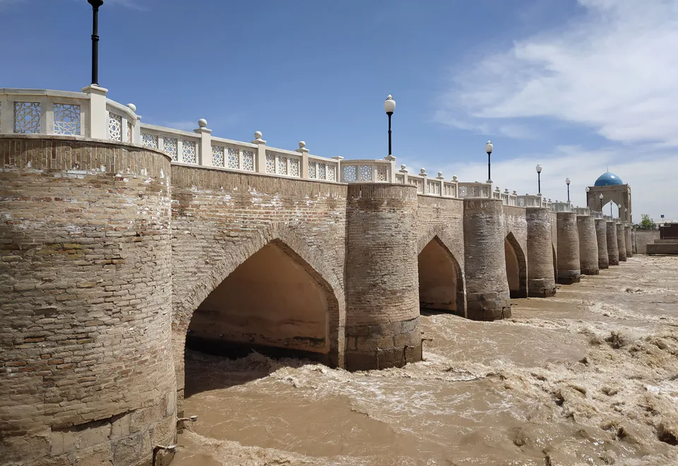 Ancient bridge (1583) in Qarshi (Uzbekistan).