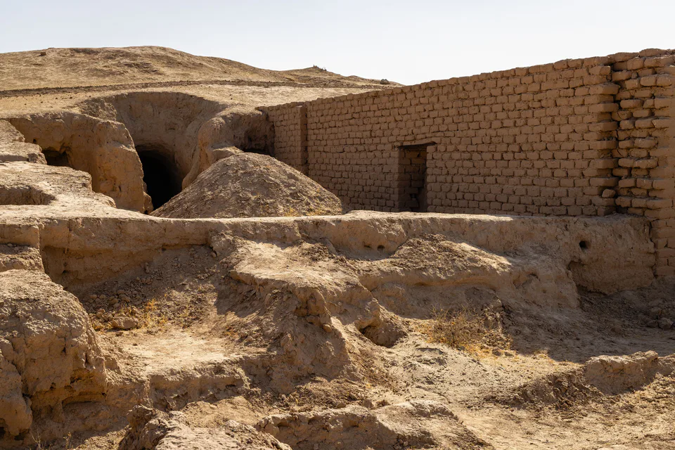 Kara Tepe Buddhist archaeological site, Termez oasis near the city of Termez, Uzbekistan