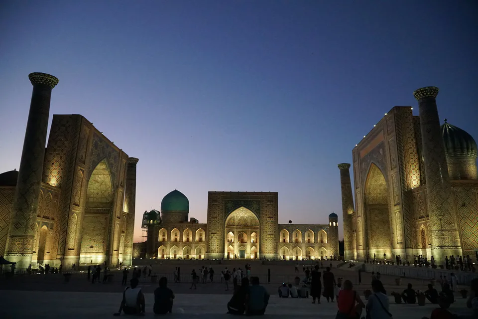 Registan Square in the evening