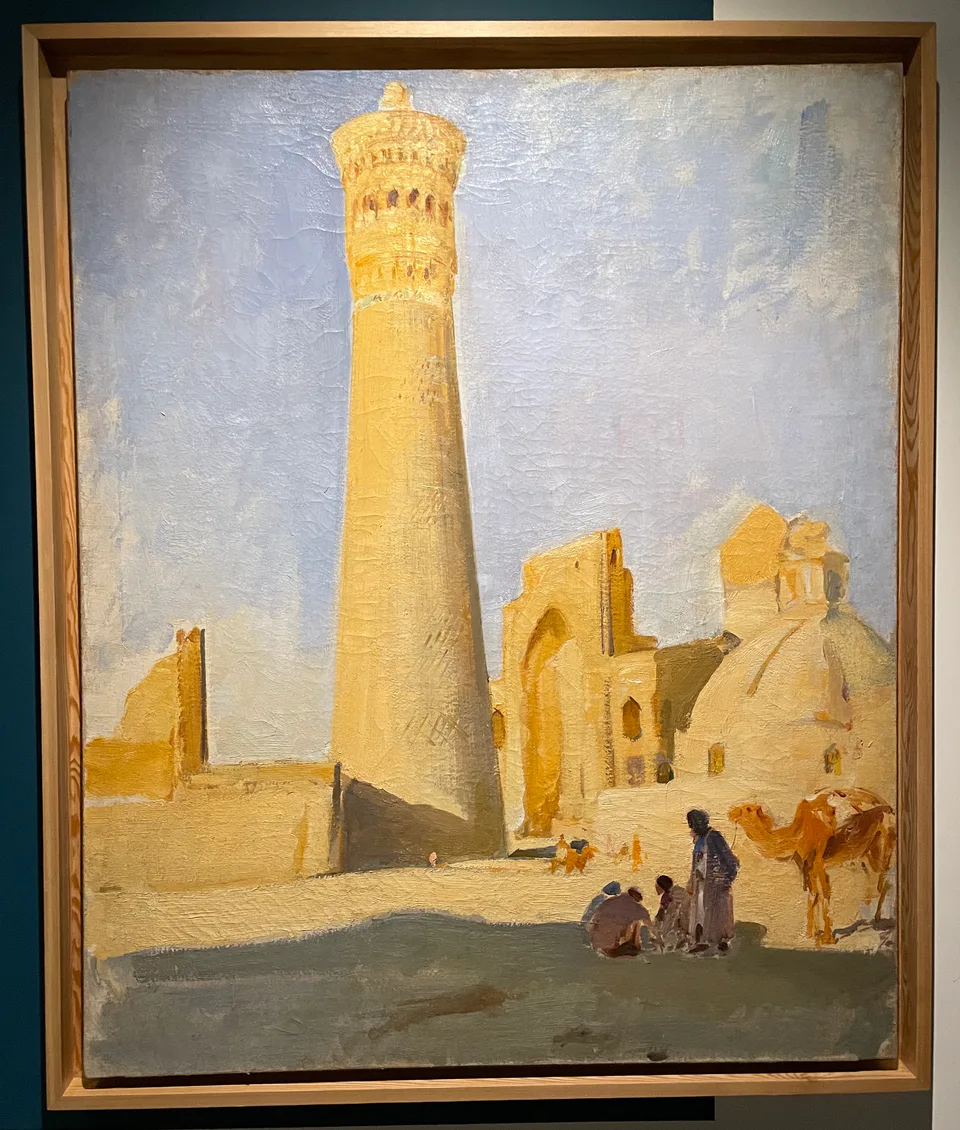 Pavel Benkov, Kalyan minaret, oil on canvas, undated