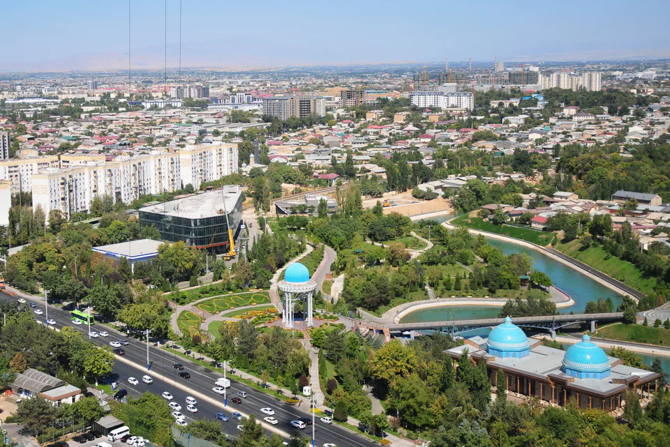 Shahids memorial complex aerial view, Toshkent, Uzbekistan