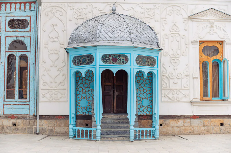Porch of Sitori-i-Mokhi Khosa palace, Bukhara, Uzbekistan