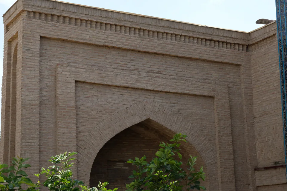 View of the historic building situated on the left (western) side of the central courtyard at Sultan Saodat complex.