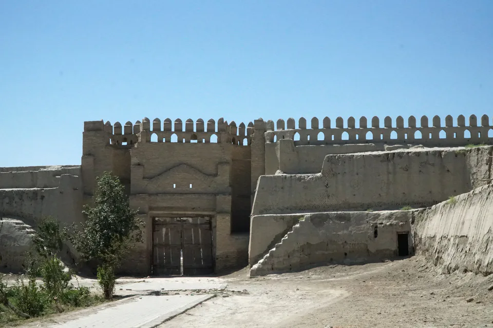 Old city walls and gate of Bukhara