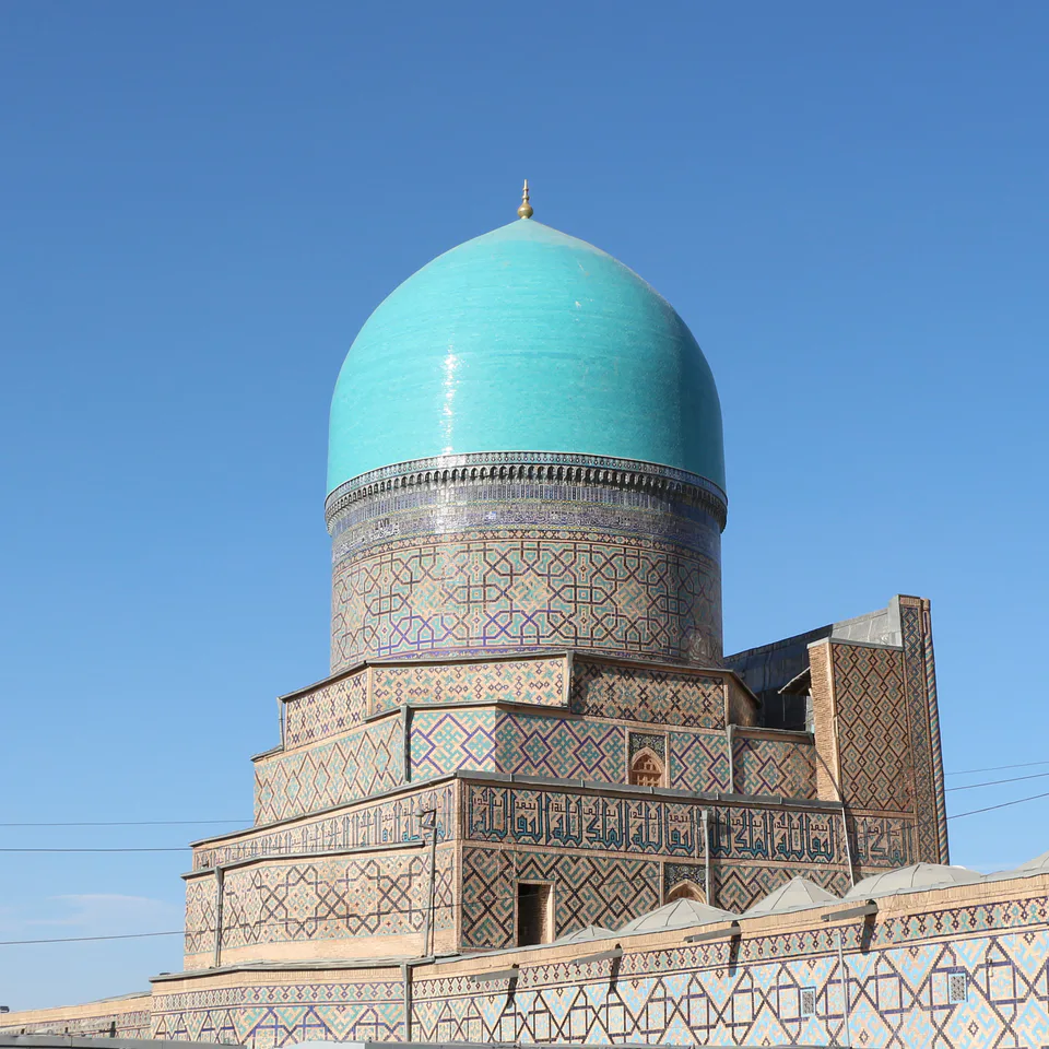 Dome of Tilya-Kori Madrasa in Samarkand, Uzbekistan