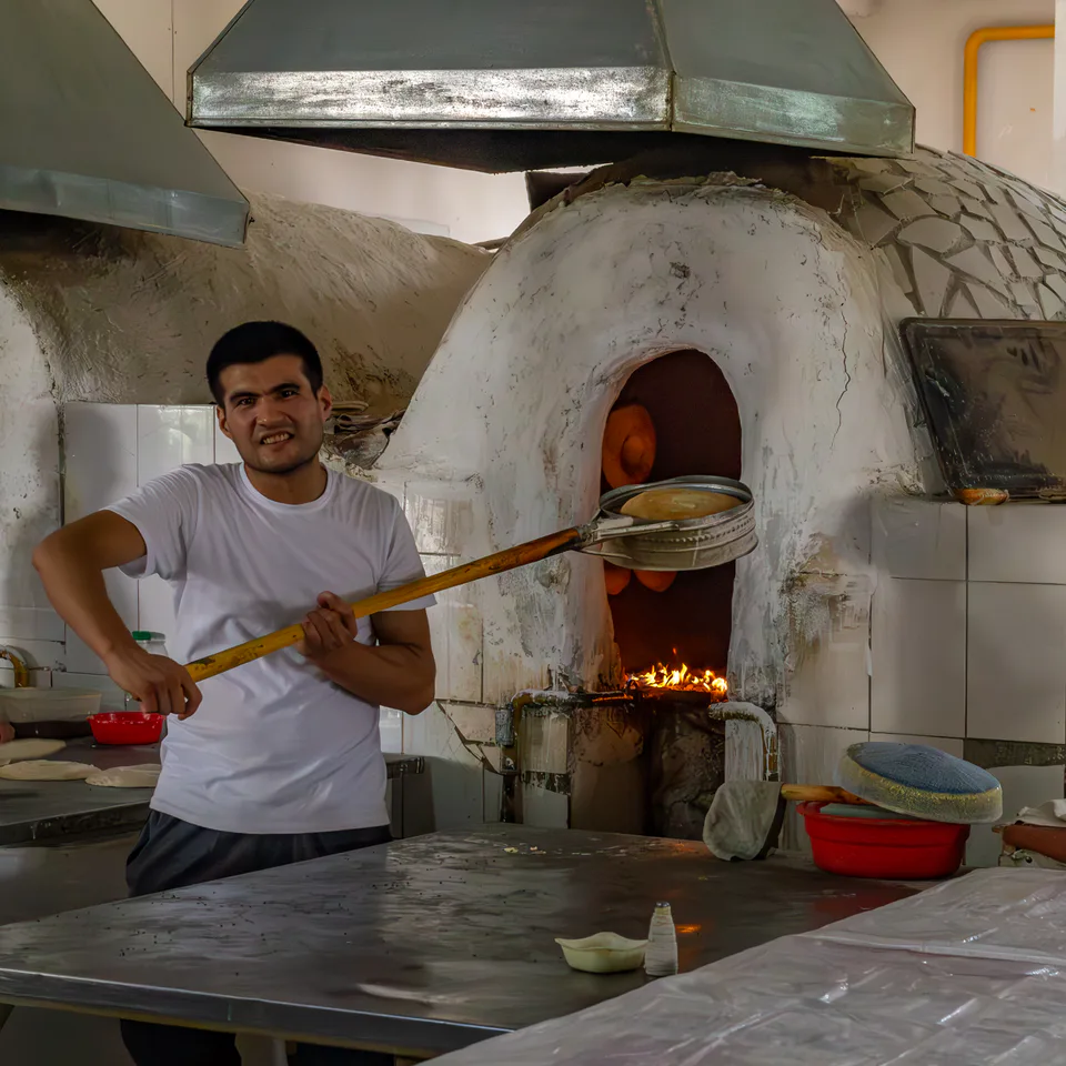 Tandoor bakery of Chorsu bazaar. Tashkent, Uzbekistan.
