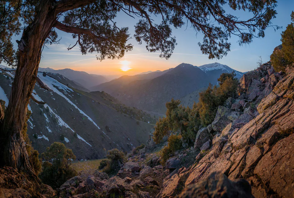 Aksakata gorge in evening, Ugom Chatkal nature reserve, Uzbekistan