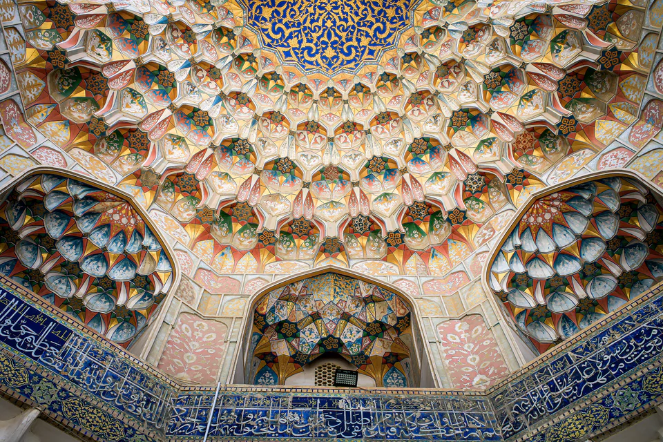 Interior of Ulugh Beg madrasa, Bukhara, Uzbekistan