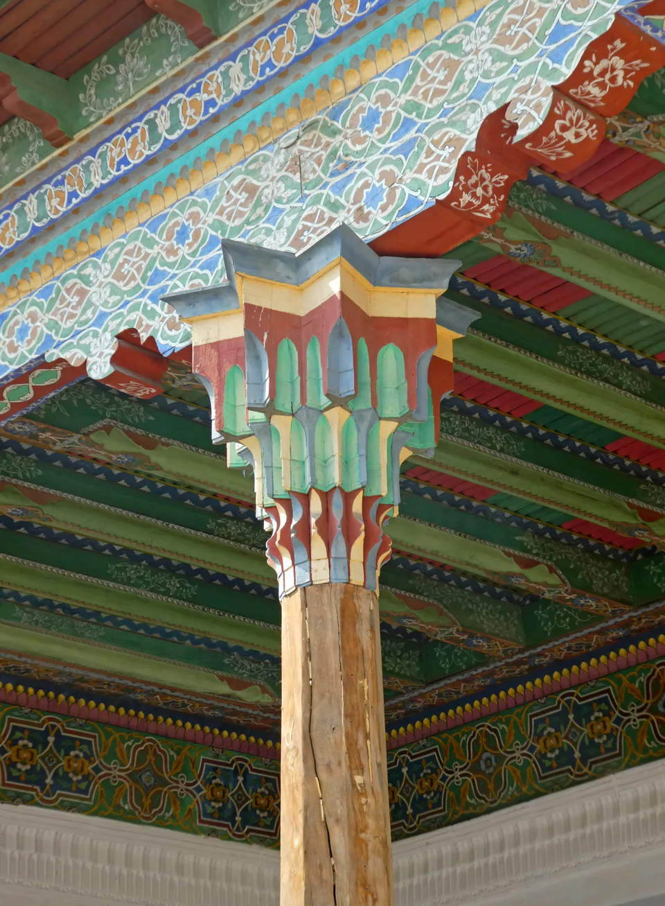 Capital of column in the yard of Khudayar Khan Palace, Kokand, Uzbekistan