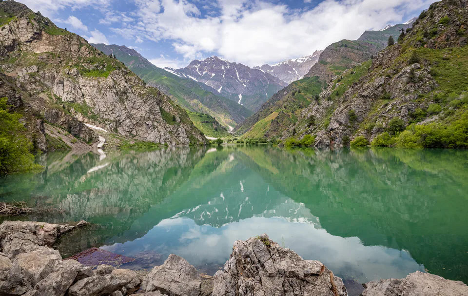 Upper Urungach lake. Tashkent Region, Uzbekistan