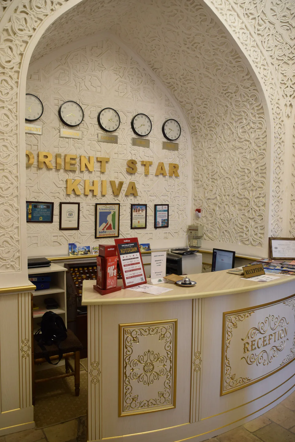 Vue de l'hôtel Orient Star à Khiva, en Ouzbékistan.